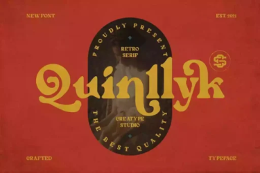 Quinlliyk Font free download – Retro font preview