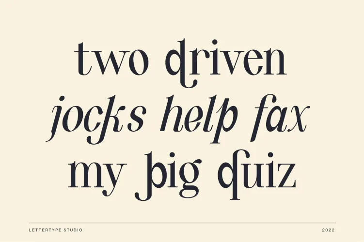 Quinty a Luxury Serif Font Family preview 2 – Serif Fonts font sample