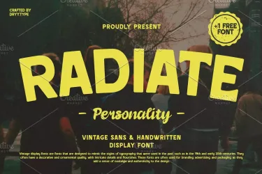 Radiate Vintage Font free download – Display Fonts preview