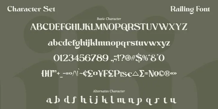 Railing Font preview 7 – Display Fonts font sample