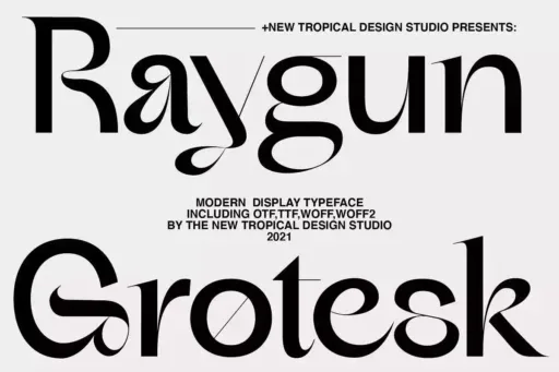 Raygun Font preview 5 – Display Fonts font sample
