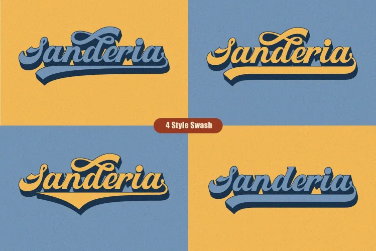Retro Sanderia – Groovy Font preview 4 – Script And Handwritten font sample