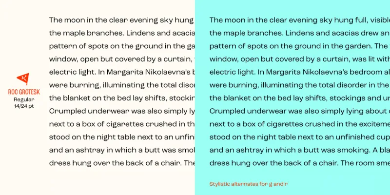 Roc Grotesk Font preview 6 – Sans Serif Fonts font sample