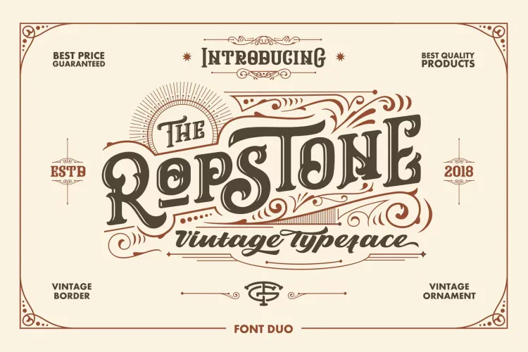Ropstone Typeface Font preview 1 – Serif Fonts font sample