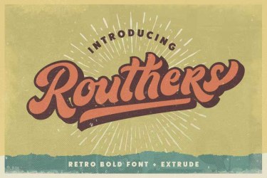 Routhers Retro Extrude Font free download – Branding font preview