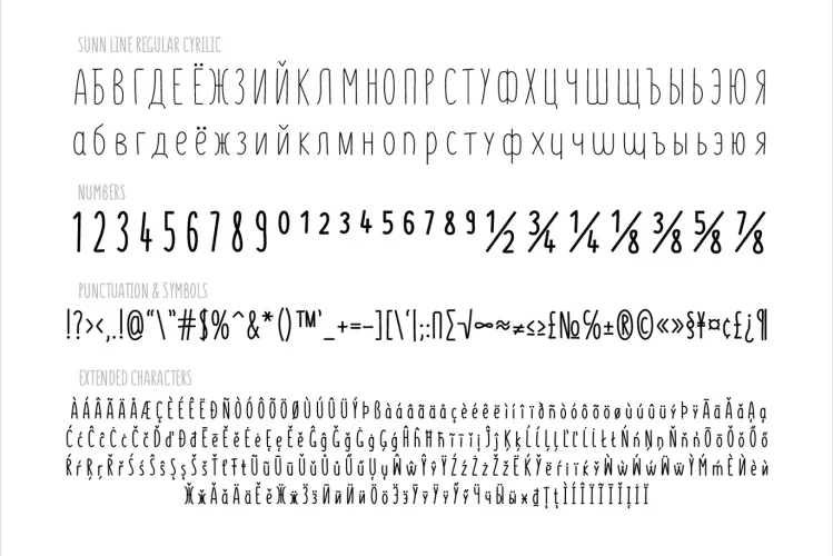 SUNN Line Extended Font preview 3 – Serif Fonts font sample