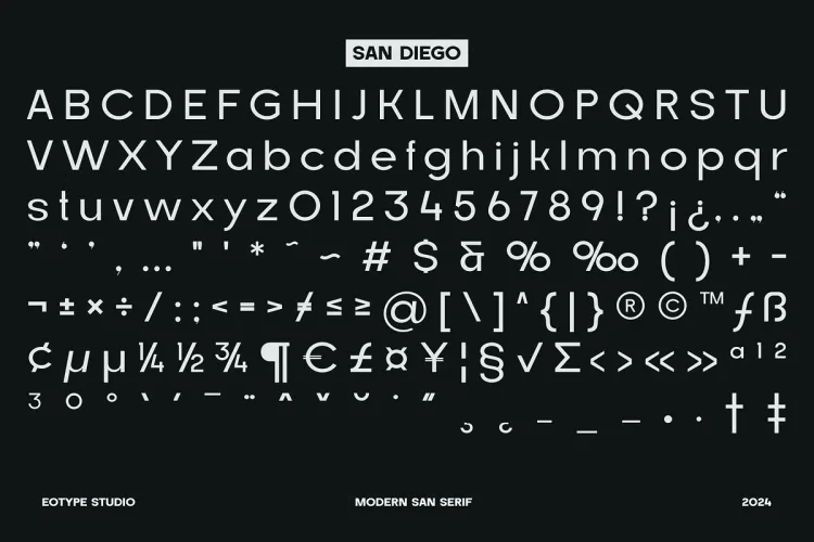 San Diego Font preview 4 – Sans Serif Fonts font sample