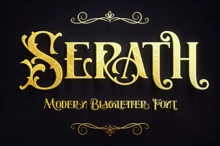 Serath – Blackletter Font preview 5 – Display Fonts font sample
