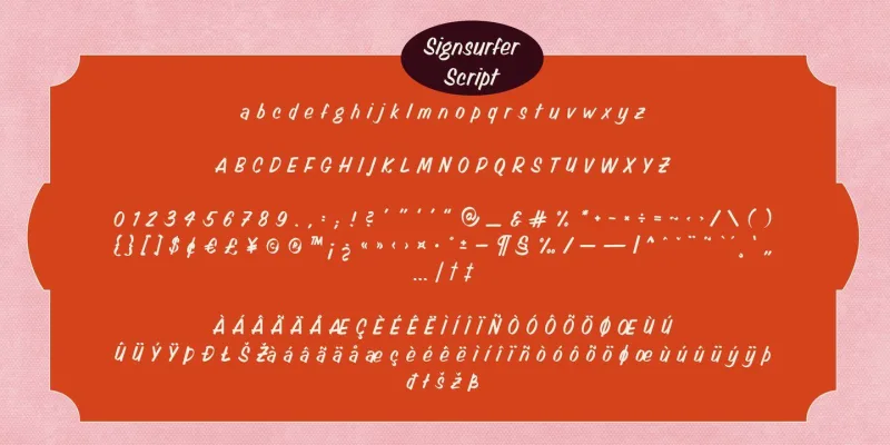Signsurfers Script Font Family preview 1 – Script And Handwritten font sample