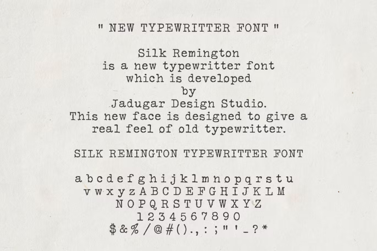 Silk Remington Font free download preview 2 – Serif Fonts font