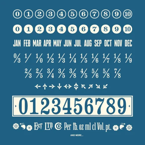 Stamp Numbering Font preview 2 – Display Fonts font sample