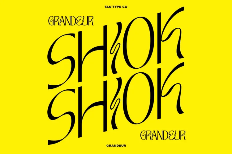 TAN GRANDEUR Font preview 1 – Decorative Fonts font sample