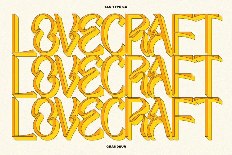 TAN GRANDEUR Font preview 3 – Decorative Fonts font sample