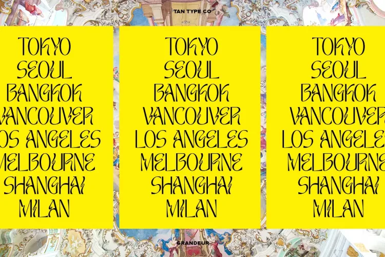 TAN GRANDEUR Font preview 4 – Decorative Fonts font sample