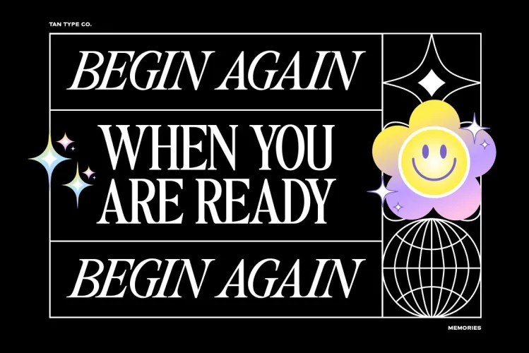 TAN MEMORIES FONT preview 1 – Display Fonts font sample