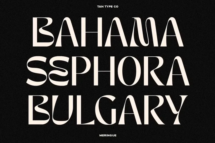 TAN MERINGUE Font preview 2 – Display Fonts font sample