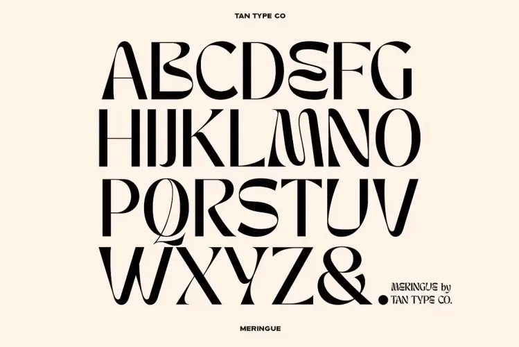 TAN MERINGUE Font preview 8 – Display Fonts font sample