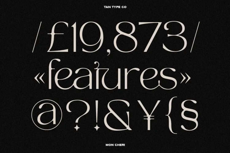 TAN MON CHERI FONT preview 6 – Serif Fonts font sample