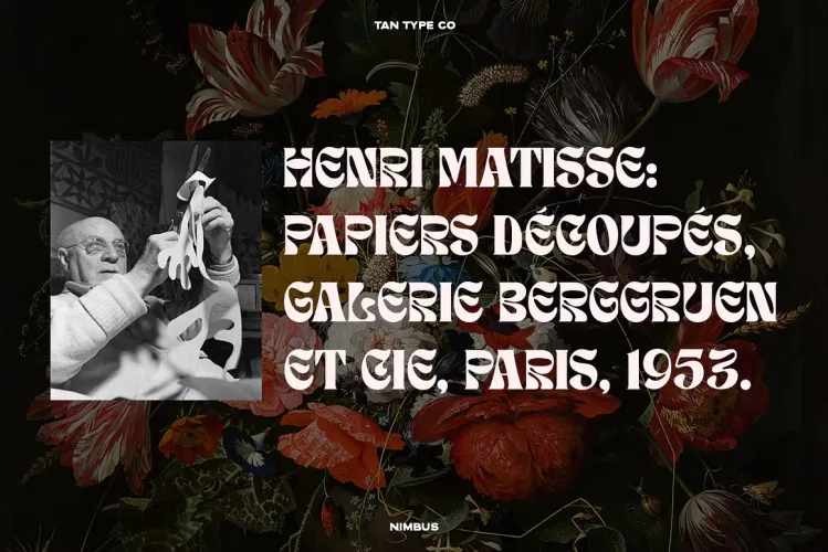 TAN NIMBUS Font preview 8 – Display Fonts font sample