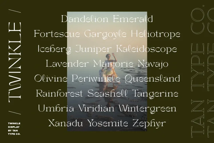 TAN TWINKLE Font preview 2 – Serif Fonts font sample