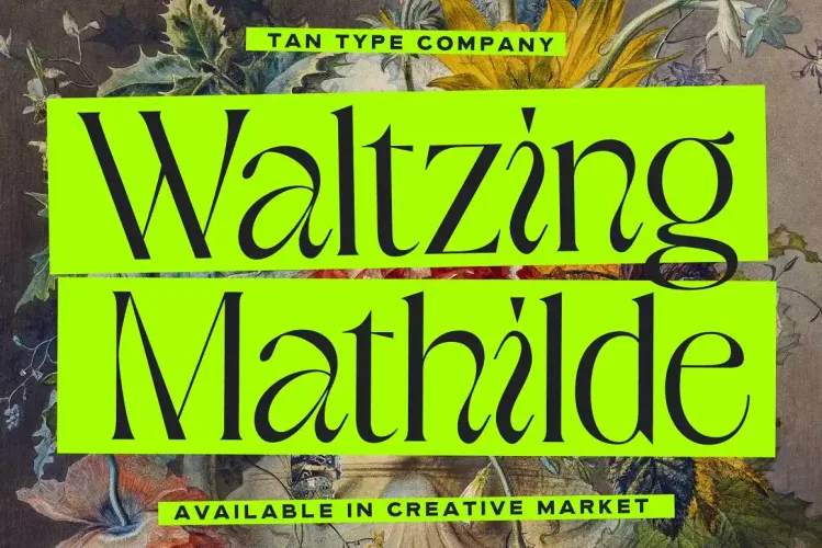 TAN WALTZING MATHILDE Font preview 8 – Display Fonts font sample