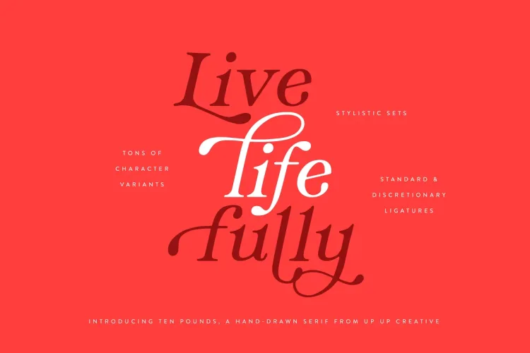 Ten Pounds A Hand-Drawn Font preview 3 – Serif Fonts font sample