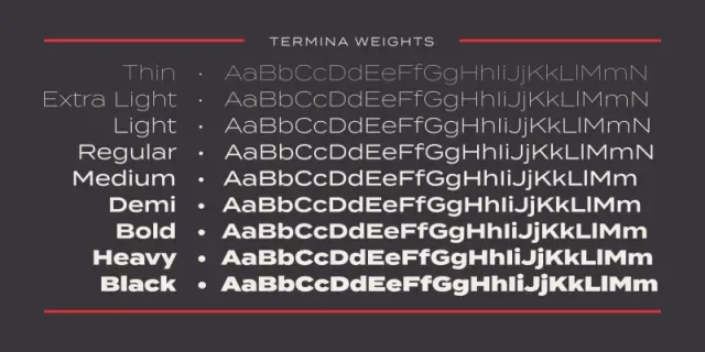 Termina Font Family preview 3 – Sans Serif Fonts font sample