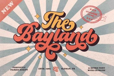 The Bayland Font free download – Retro font preview