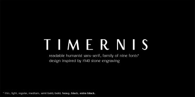 Timernis Font Family free download – Sans Serif Fonts font preview