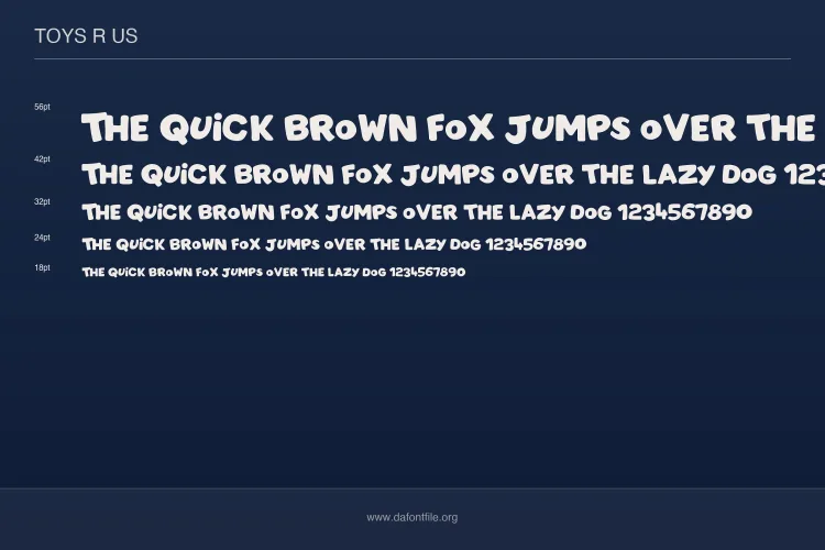 Toys R Us Font preview 4 – Display Fonts font sample