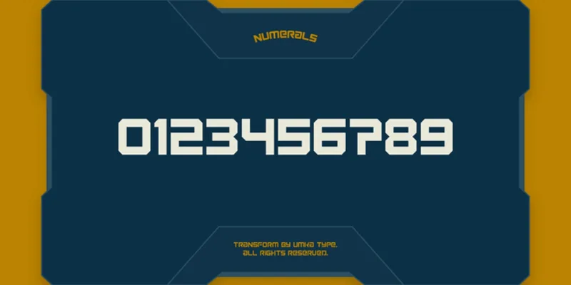 Transform Font preview 1 – Display Fonts font sample