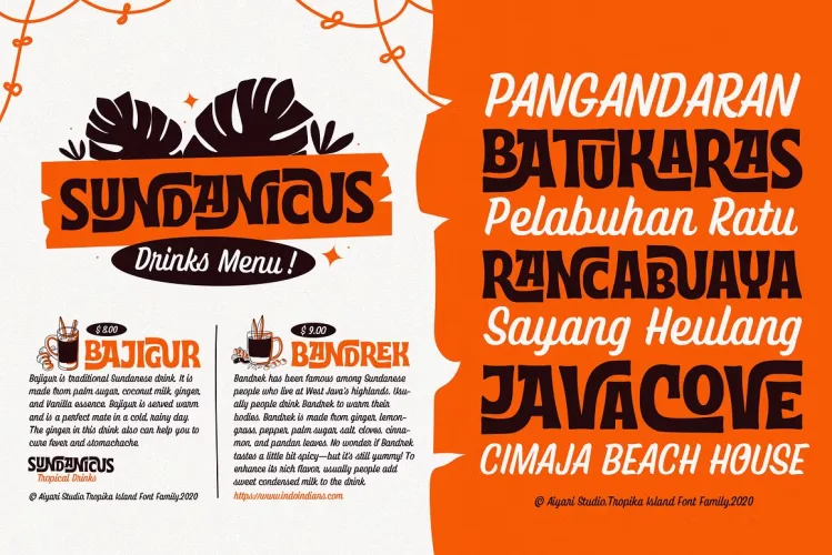 Tropika Island Font preview 2 – Display Fonts font sample