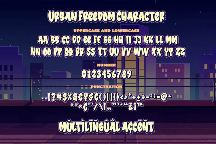 Urban Freedom a Bold Bouncy Font preview 2 – Sans Serif Fonts font sample