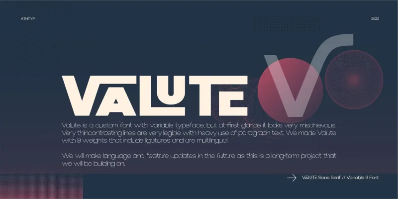 Valute Font Family preview 1 – Sans Serif Fonts font sample