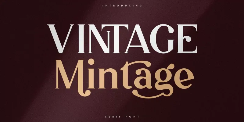 Vintage Mintage Font preview 11 – Serif Fonts font sample