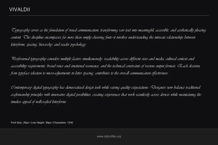 Vivaldi Font preview 4 – Handwriting Fonts font sample