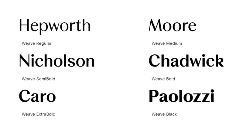 Weave Font Family preview 1 – Sans Serif Fonts font sample