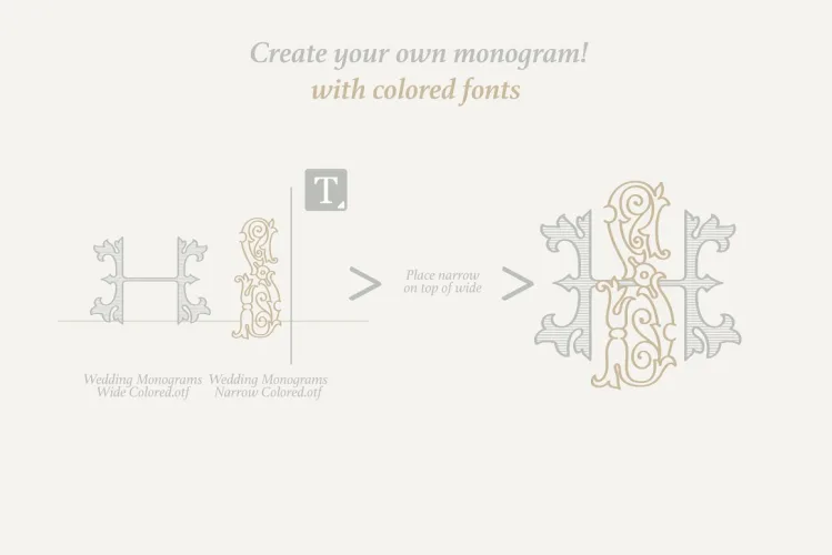 Wedding Monograms Fonts Set preview 3 – Display Fonts font sample