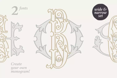 Wedding Monograms Fonts Set free download – Elegant font preview
