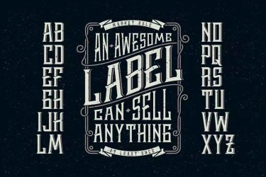 Whiskey label Font free download – Classic font preview