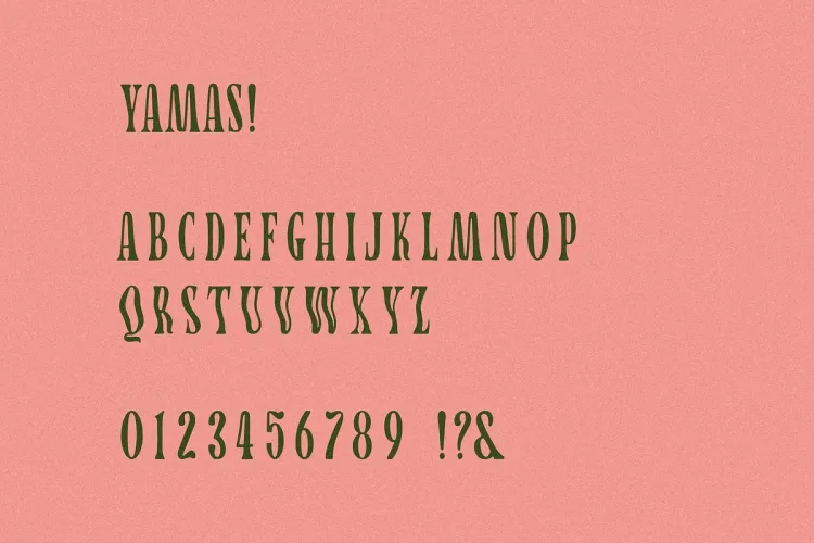 Yamas Font preview 3 – Display Fonts font sample