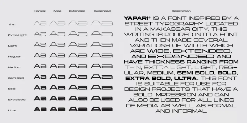 Yapari Font preview 4 – Sans Serif Fonts font sample