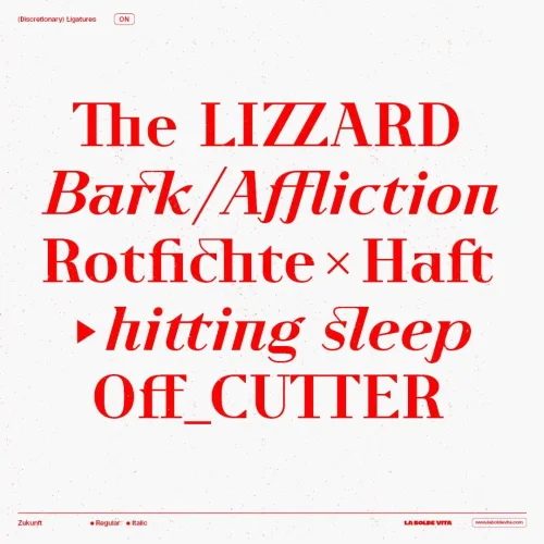 Zukunft Font preview 5 – Serif Fonts font sample